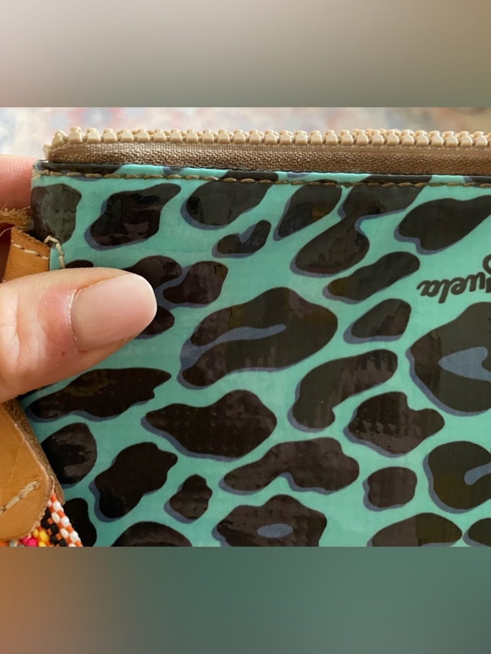 CONSUELA DOWNTOWN CROSSBODY BAG IN BLUE “JAG” LEOPARD PRINT - Picture 15 of 16
